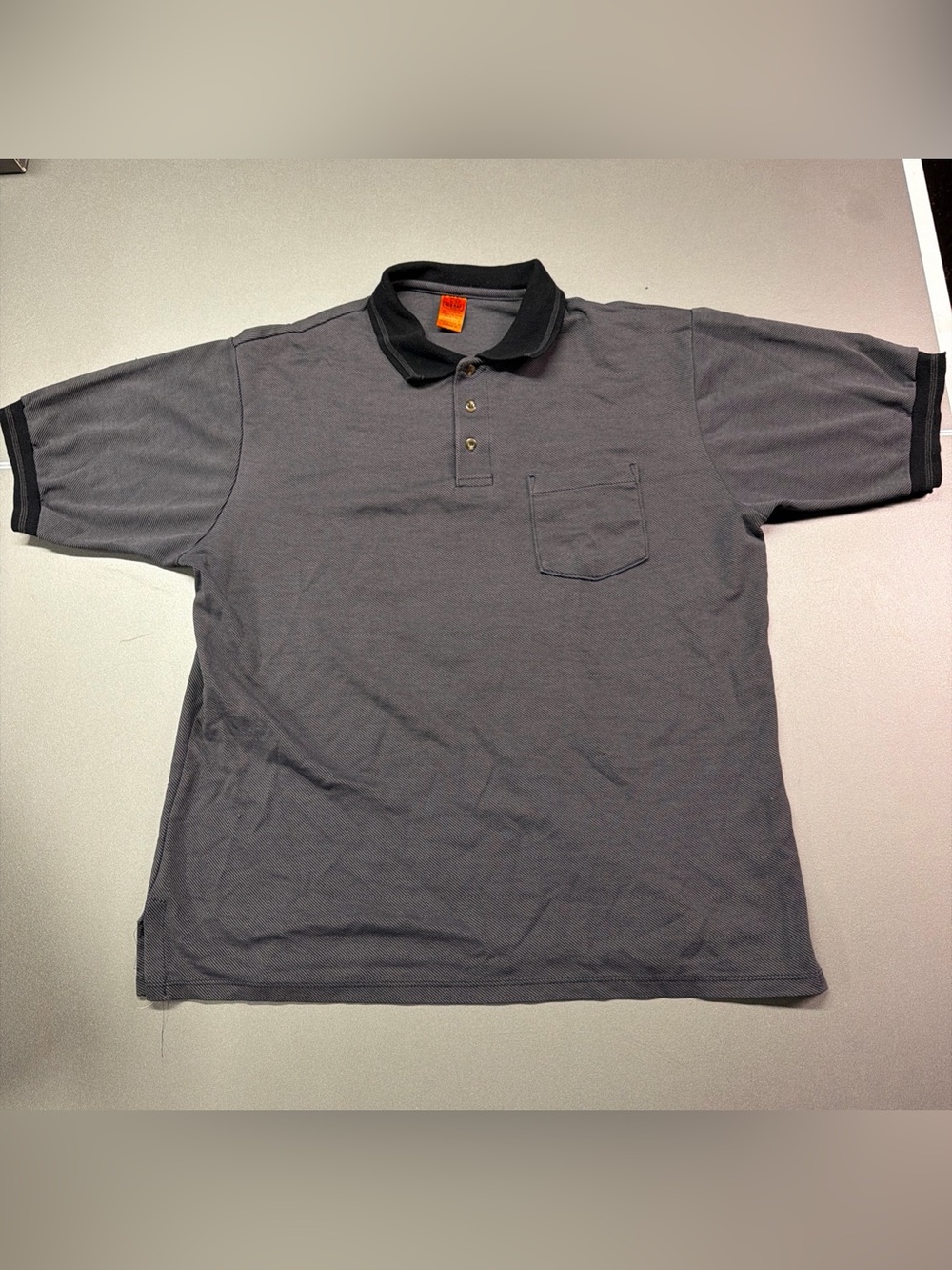 Red Kap Men's Large Performance Knit Twill‎ Grey Polo Shirt